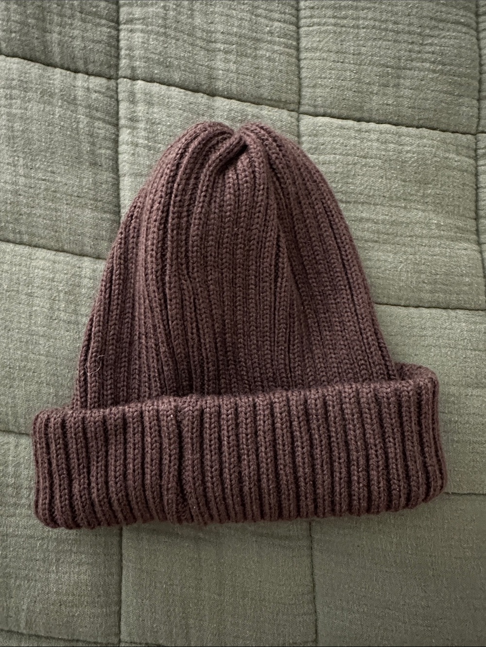 Polo by Ralph Lauren Brown Rib-Knit Cuffed Beanie with Red Logo - Picture 2 of 2